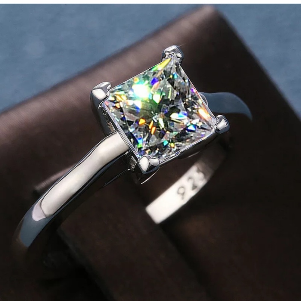 925 Silver Wedding Rings Women  White Sapphire - Picture 2 of 6